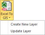 9 Excel to GIS Functions in the Excel to GIS group transfer data between Excel spreadsheets and the GIS interface. In the current version, add-in has two functions in this group.