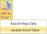 10 GIS to Excel The GIS to Excel functions have the reverse purpose to the previous Excel to GIS work. They allow you to create or update your Excel table with Map Layer data.