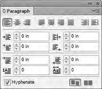 To set a composition method for a paragraph: 1. Select some text that contains multiple paragraphs. 2. Choose Type > Paragraph. The Paragraph panel opens (Figure 17). 3.