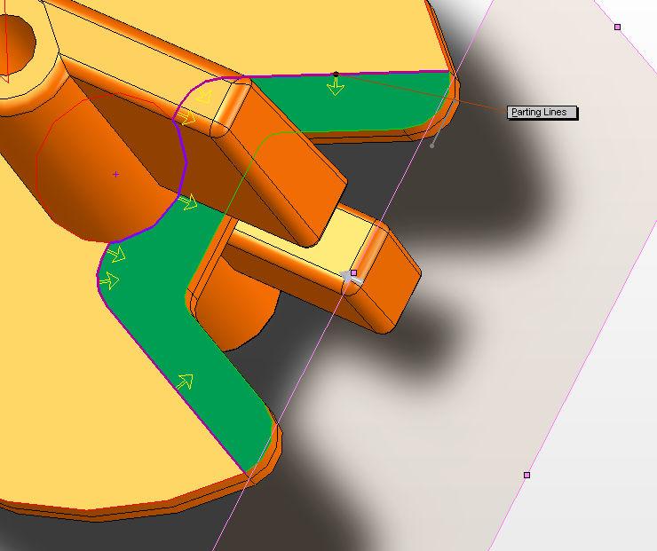 Make a Draft feature to the model. Draft feature is one of the features under the Insert menu. Take the pulling direction from a flat surface in the outermost core shapes.