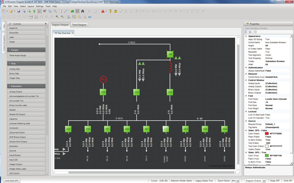 acselerator Diagram Builder SEL-5035 Software Design Your HMI System Using the Included Diagram Builder Software Diagram Builder is a Microsoft Windows PC-based software application.