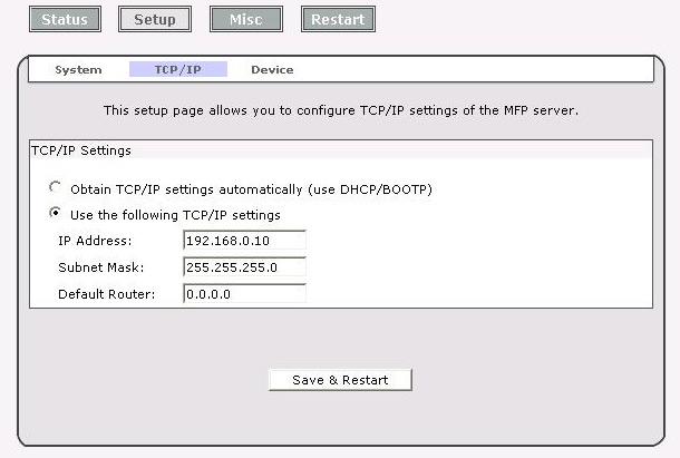 DHCP/BOOTP: This option allows you to select DHCP/ BOOTP option. If there is a DHCP/BOOTP server on your network.