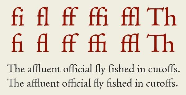 Standard ligatures make sure that if the same letter is repeated there won t be an unattractive