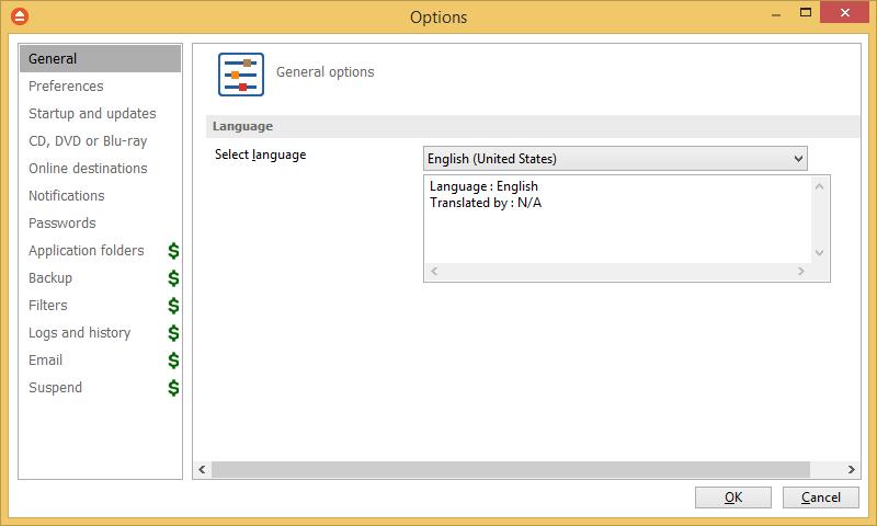 Options 10 Options 10.1 General 111 The General page of the Options window (accessible from the File, Options menu item) contains general settings of the program.