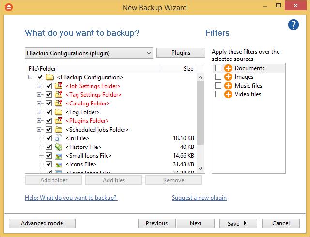 12 FBackup 7 4) Select how do you want to backup. By default, Smart type is using 80% of the destination space.