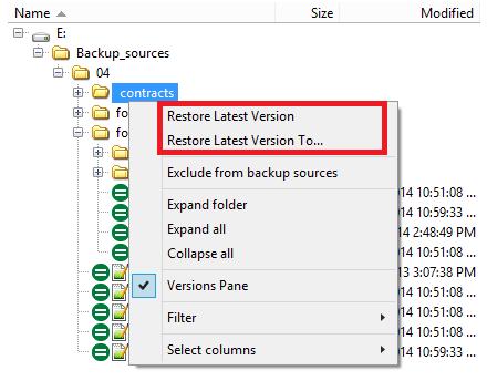 16 2.4 FBackup 7 How to Restore from a Backup With FBackup you can do the following restore operations: restore the latest version of all files filtered restore restore the latest version of a