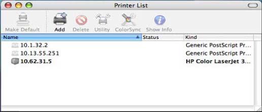 Setting up Printing in Mac OS X Tiger (10.4.