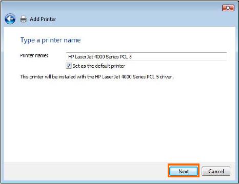 TCP/IP Printing for Windows Vista Click Next to start