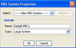 24 PBX System Configuration Figure 19 PBX System Properties 3 Enter the name of the new PBX system in the Name text box. 4 Select the type of PBX system from the Type drop down list.
