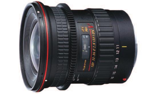 AT-X PRO V Series Wide-angle Zoom Lens for APS-C Format VSLR Cameras AF11-16mm F2.8 AT-X 116 F2.8 PRO DX V 13 Elements in 11 Groups Minimum Focus Distance: 0.