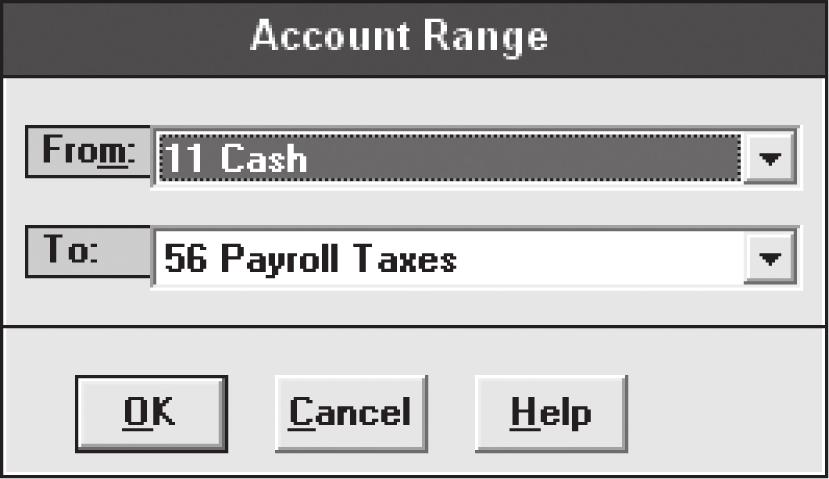 UG-22 USER GUIDE Computerized Payroll Accounting Payroll Accounting 2012 UG-24 Customize Journal Report Dialog Box UG-25 Account Range Selection Dialog Box have determined that a particular account