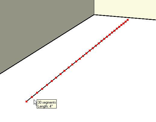 Figure 1 Right-click to bring up the right-click menu to divide the line into segments. NOTE: SU Animate translates one segment into one scene. Think of segments as your frames in a video.