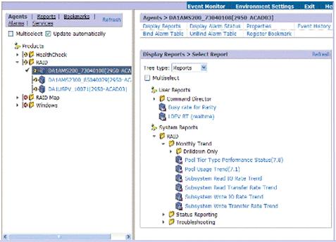 Checking data model versions Figure 2-2 Performance Reporter main window listing reports You can check data model versions by performing either of the following procedures.