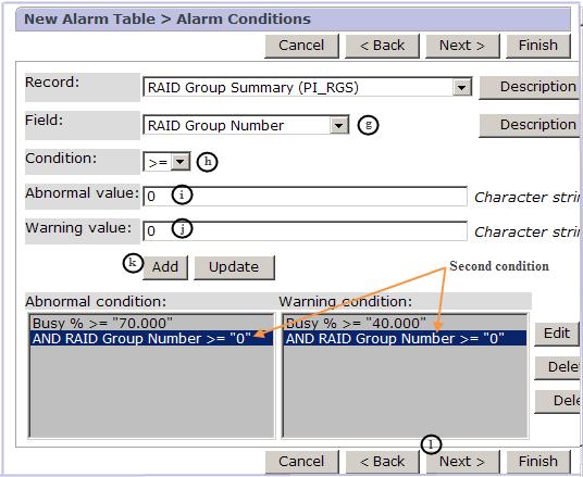 Figure 4-22 Set second alarm condition 9. When the alarm is triggered, you can be notified by email or an SNMP trap, or you can set up a command to run automatically.