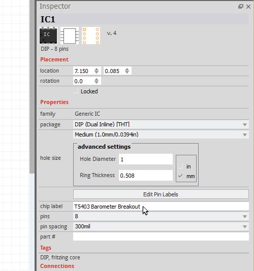Fritzing (New) Parts Editor Right-click the IC in the Breadboard