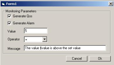 Double-clicking on a entry opens a dialog that enables you to configure the parameters for that result field.