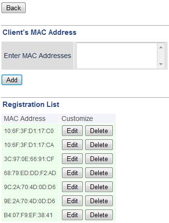 Repeat until all clients MAC addresses