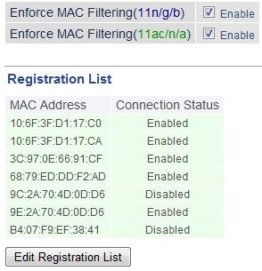 8 Enable Enforce MAC Filtering for both 11ac/n/a and 11n/g/b