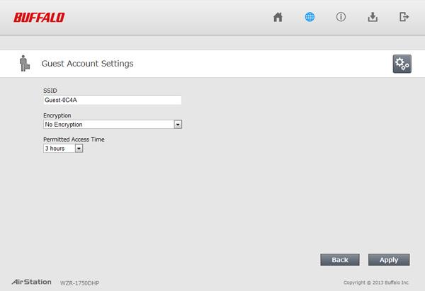 Guest Accounts Configure guest account settings here. This is available in router and access point modes only.