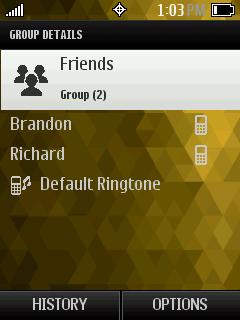 From the home screen, press CONTACTS (right softkey) > OPTIONS (right softkey) > New Group. 2.