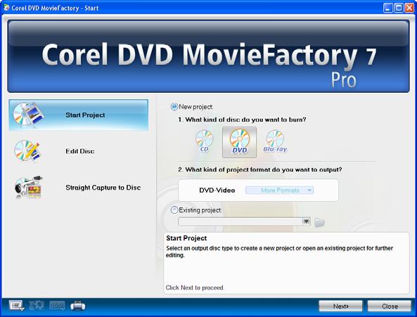 COREL DVD MOVIEFACTORY USER GUIDE 15 The DVD MovieFactory host program You can start disc authoring and editing tasks by directly opening the Corel DVD MovieFactory host program.