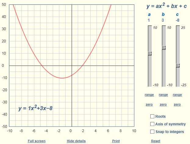 Standard Form of A Quadratic Function: Investigate the parameters, and Part A: The Effect of a in on the graph of 1) What happens to the direction of the opening of the quadratic if or?