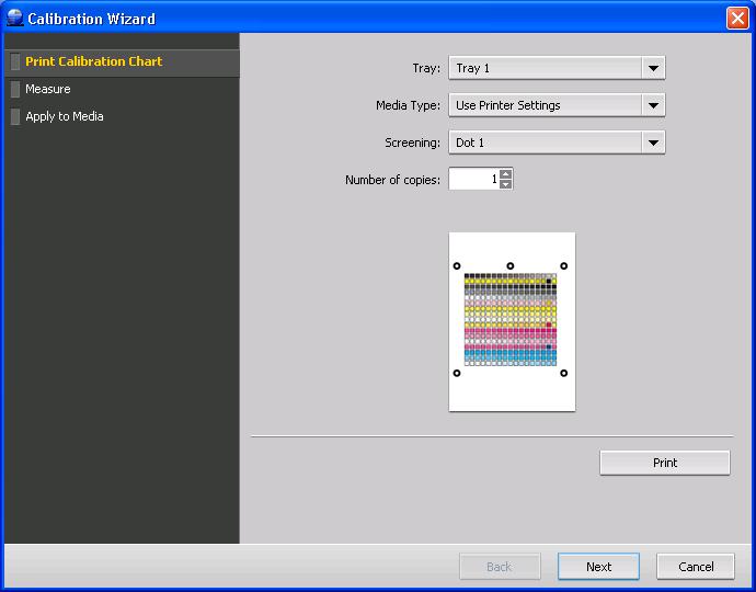 140 Chapter 7 Color Workflow To perform off-the-glass calibration: 1. In the Preferences window, under Calibration, select Calibration is done off-the-glass. 2. On the toolbar, click Calibration. 3.