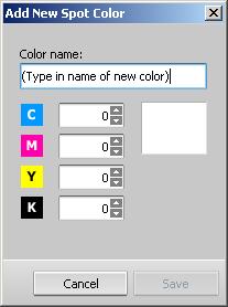Color Tools 151 3. Highlight the required color. The color's CMYK values and a color preview appear in the right hand side of the Spot Color Editor dialog box. 4. Change the CMYK values as required.