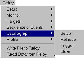 The Sequence of Events submenu allows the user to Setup the events that trigger the Sequence of Events recorder, Retrieve events from the relay, View the pararmeters captured at the time of the event