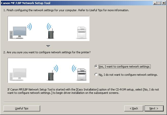 23) Select the [Yes, I want to configure network
