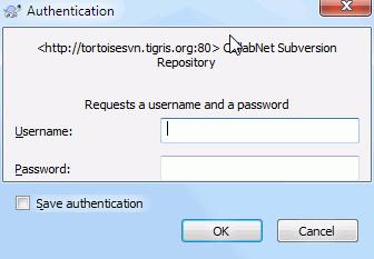 Figure 4.5. Authentication Dialog Enter your username and password.