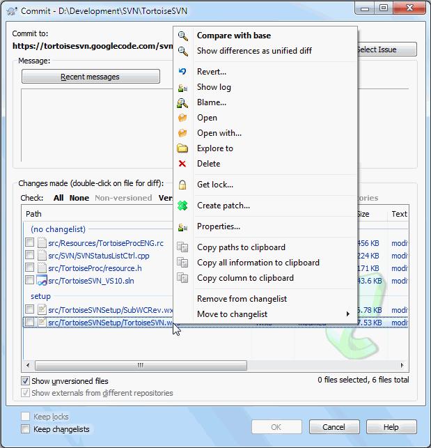 Figure 4.8. The Commit dialog The commit dialog will show you every changed file, including added, deleted and unversioned files.