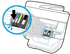 5. Using the color-coded letters for help, slide the cartridge into the empty slot until it is securely installed in the slot.