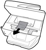b. Locate any jammed paper inside the printer, grasp it with both hands and pull it towards you.