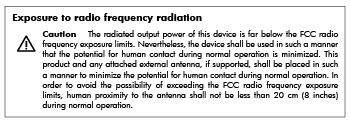 Regulatory information for wireless products This section contains the following regulatory information pertaining to wireless products: Exposure to radio frequency radiation Notice to users in