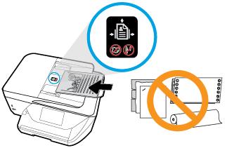 Slide the paper into the document feeder until you hear a tone or see a message on the printer control panel display indicating that the loaded pages were detected.