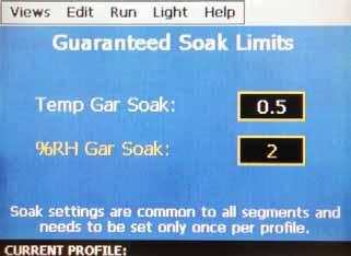 4.2 Guaranteed Soak Limits To access the guaranteed soak limits, select Guaranteed Soak from the profile Views menu.