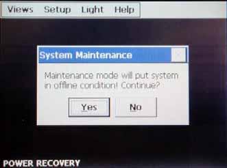 Note: Prior to entering system maintenance, all automatic chamber operations must be stopped. This includes, data logging, profiles and timer operation.
