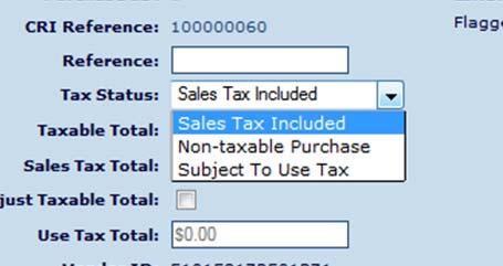 If the tax has already been paid, choose Sales Tax Included.
