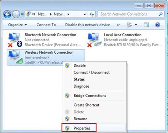 4. Network Connections window will appear.