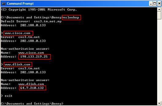 Figure 82: Command Prompt window for nslook Don't feel surprise if sees multiple IP