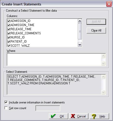 5. Close the Data Editor pane. WORKING WITH TABLE DATA CREATE INSERT STATEMENTS 1. On the Datasource Explorer, select any Oracle datasource. 2. On the Oracle datasource, expand the Tables node. 3.