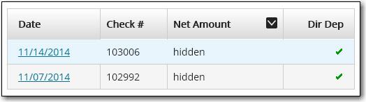 HIDE OR DISPLAY THE NET AMOUNT Click the Net Amount icon to hide or display the Net Amount in the Compensation section of the self service portal. NEWS ITEM View the company news item.