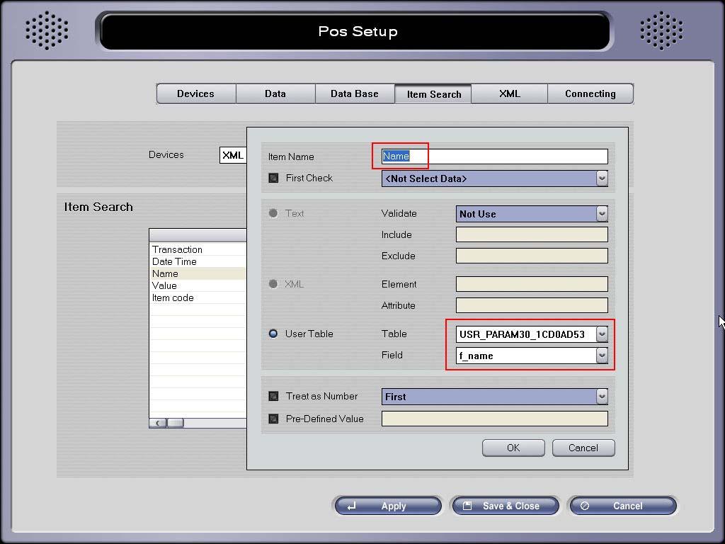 Table and Field will be allocated automatically when User Table is created, and Item Name will become an alias of Field.