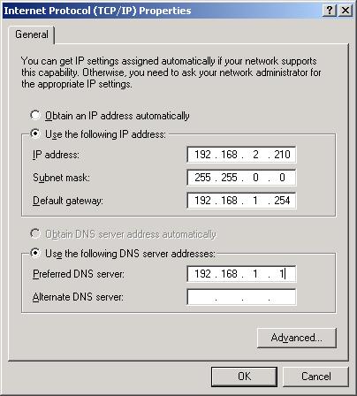 13. Click on the TCP/IP option for setting the IP address for your computer. You can select either Obtain an IP address automatically or Use the following IP address setting.