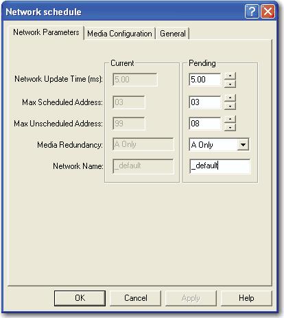 Configure a ControlNet Module Chapter 3 9. To change the network properties from default settings to those that best fit your network, from the Network menu, choose Properties. 10.