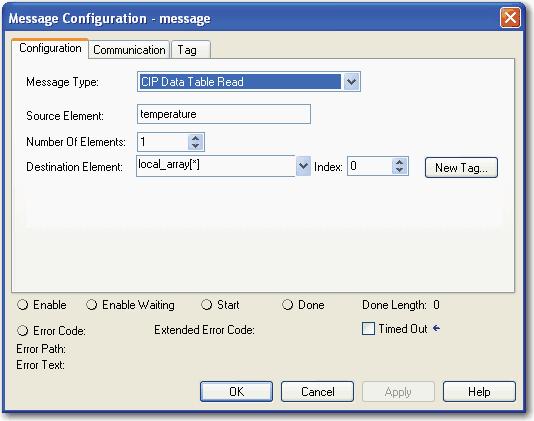 Chapter 6 Messaging Enter a Message Use relay ladder logic to enter a MSG instruction. Click MSG instruction, as shown in the example below.