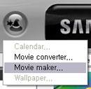 Opening movie files 1 Select a movie file from the Media album or Movie album. 2 Click Create at the top left of the window and choose Movie maker from the pop-up menu.