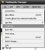 Transfer to Phone How to transfer files from the Multimedia Manager to your mobile phone.