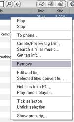 1 Click Music playlist on the left and select a file to delete in the right pane. 2 Right-click the file and choose Remove from the pop-up menu.